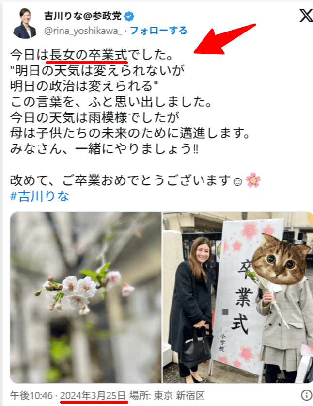 吉川りな　X投稿