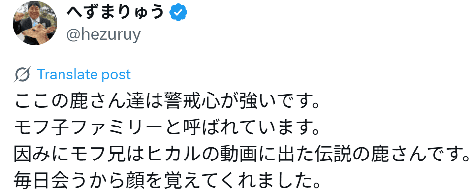 へずまりゅうXでのコメント