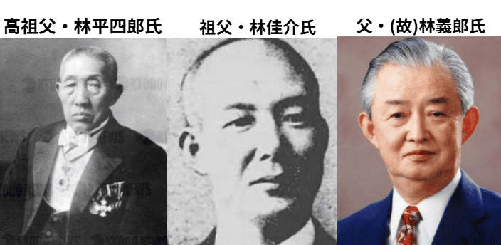 林芳正の高祖父・林平四郎、祖父・林佳介、父・林義郎