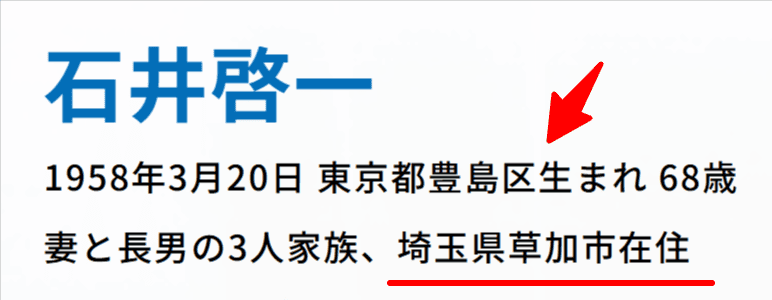 中道改革連合 石井啓一 居住地